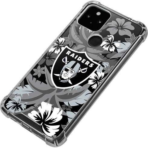 NFL Las Vegas Raiders Tropical Print Google Pixel 5 Clear Case